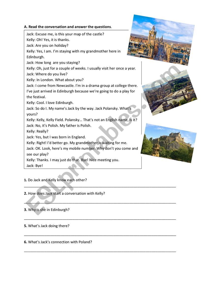 KET  Preparation Worksheet- Mixed Exercises and A Reading Text