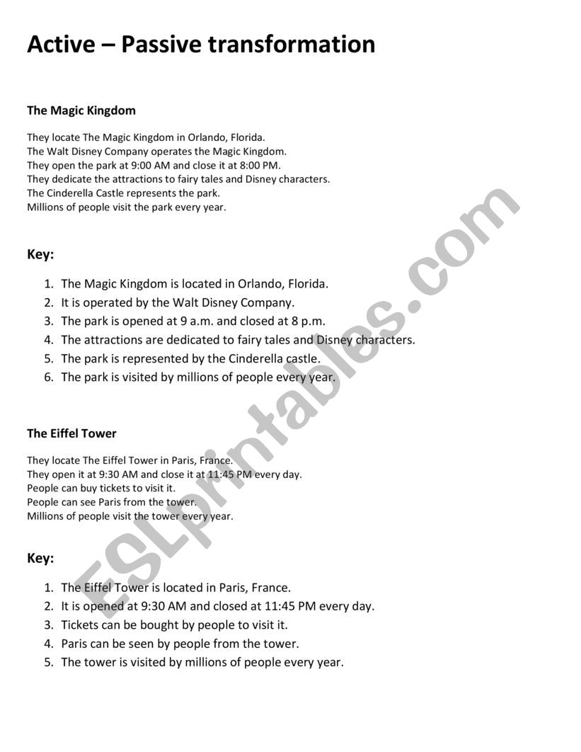 Active Voice Passive Voice Transformation