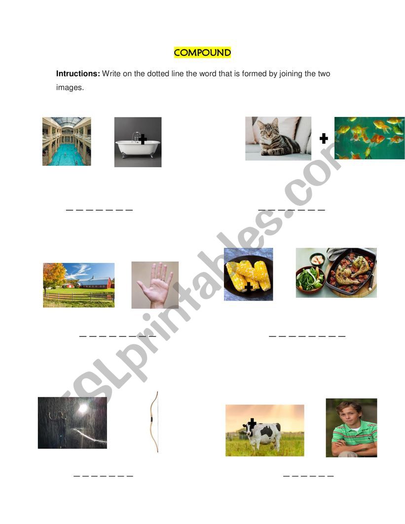 Compound word worksheet