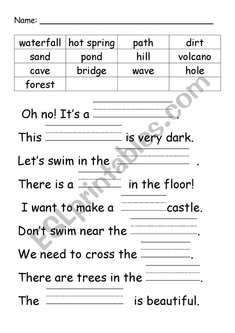 Nature worksheet