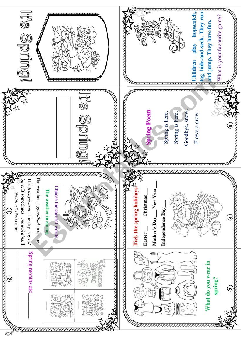 Its Spring! minibook worksheet