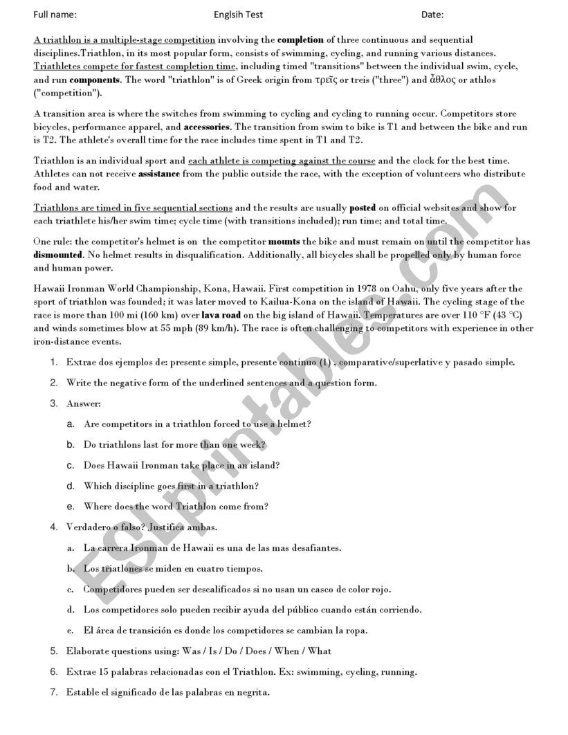 Evaluacin Pasado / Presente SImple