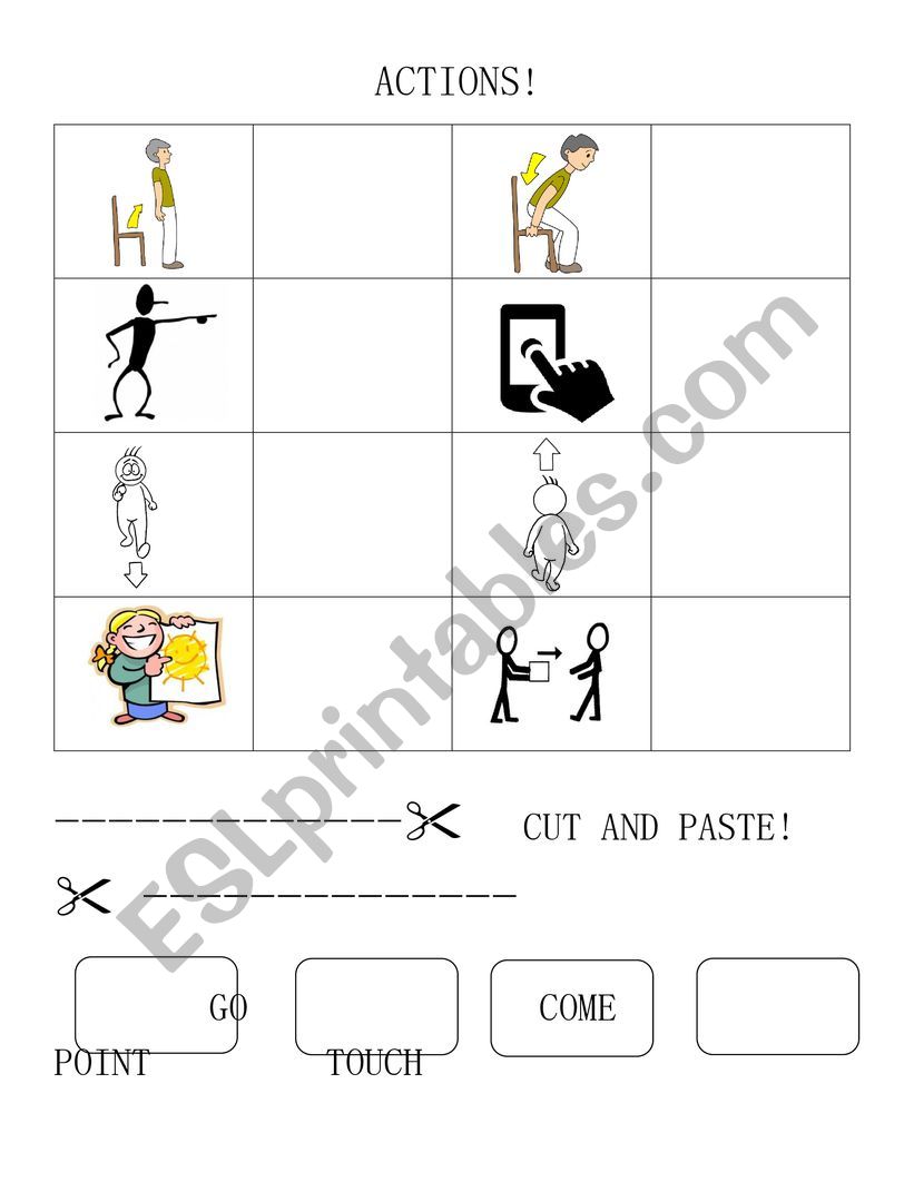 Basic classroom verbs worksheet