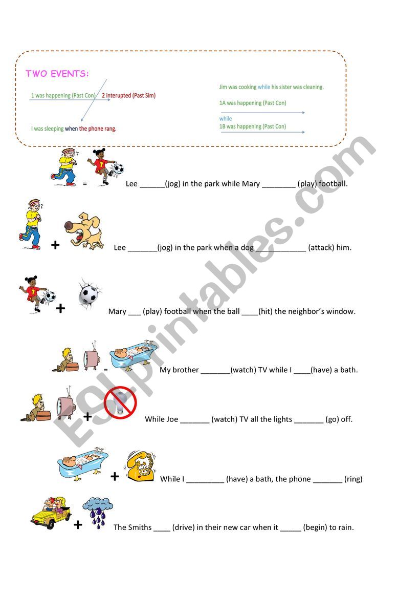 Two Events in the Past worksheet