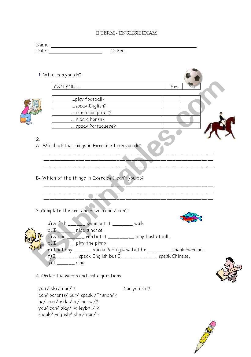 can for ability worksheet