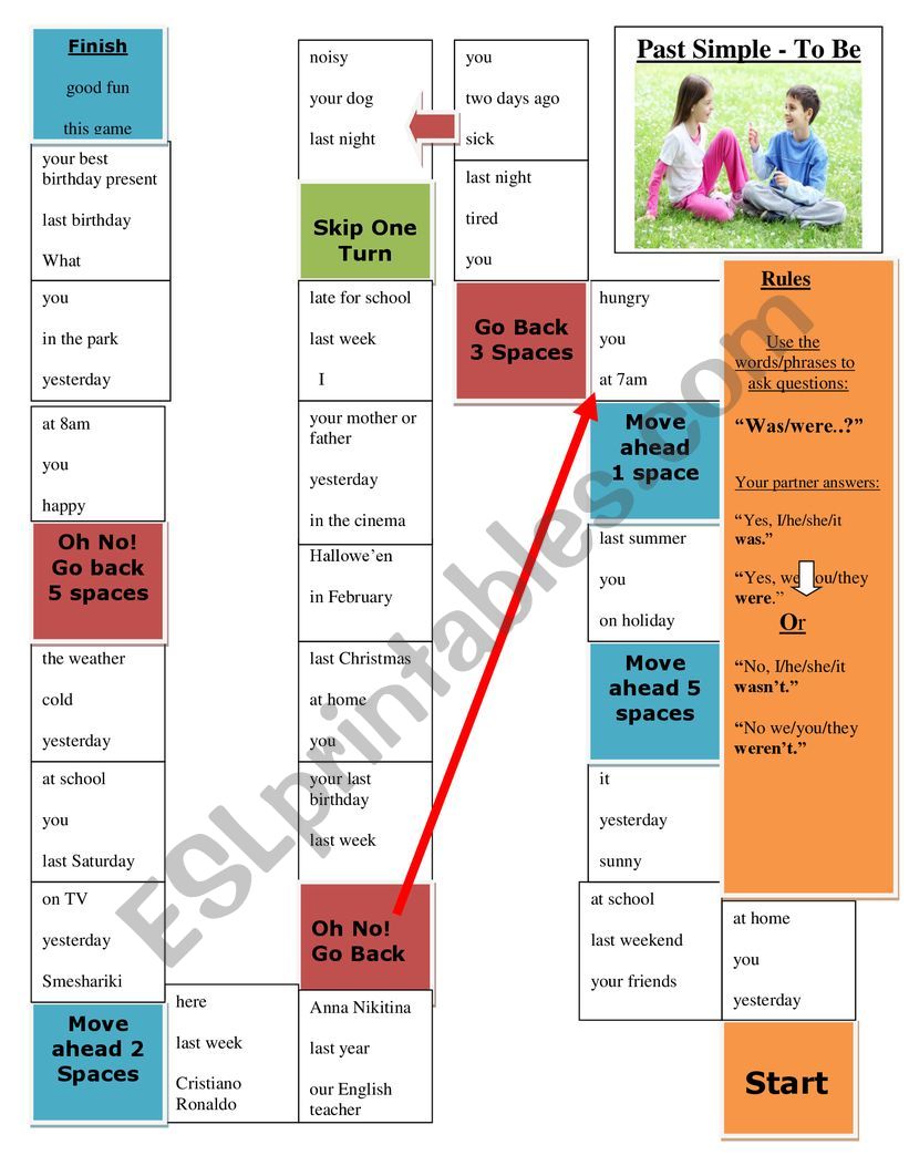 PAST SIMPLE TO BE  worksheet
