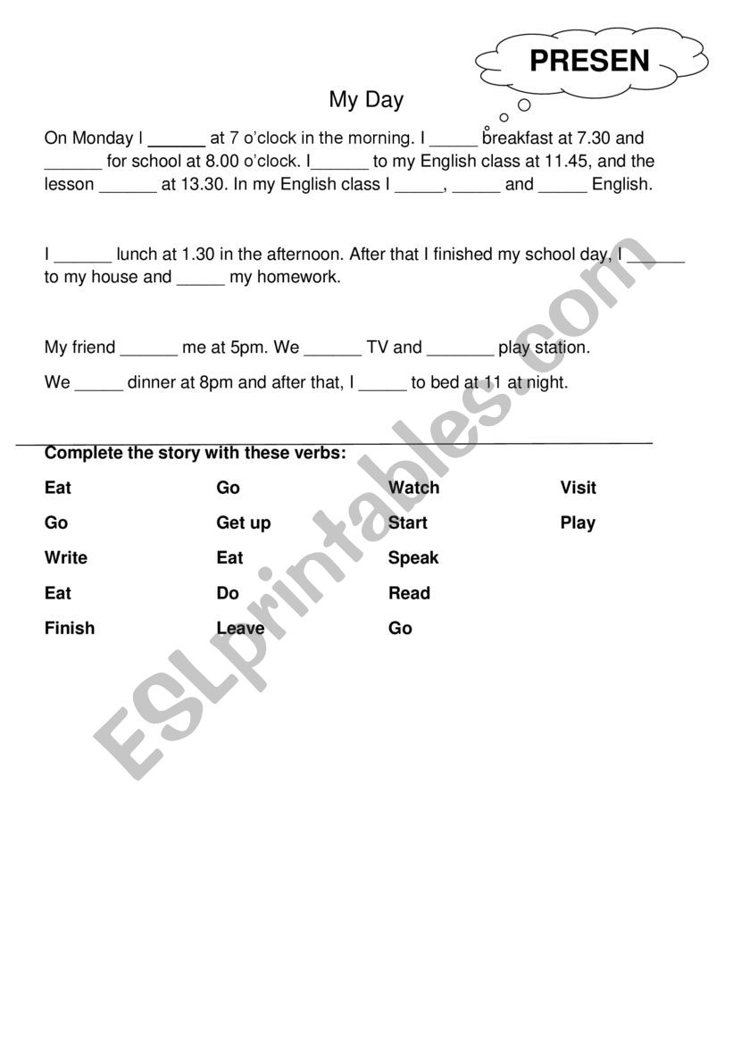 Simple Present  worksheet