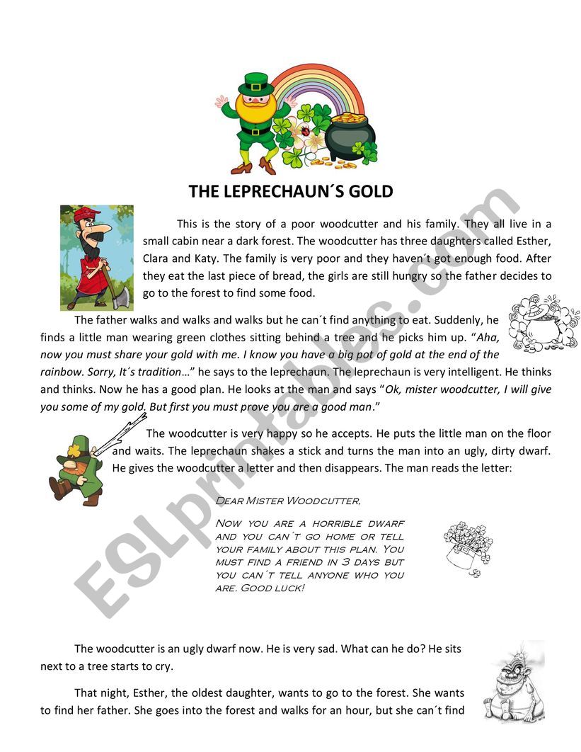 The leprechauns gold worksheet