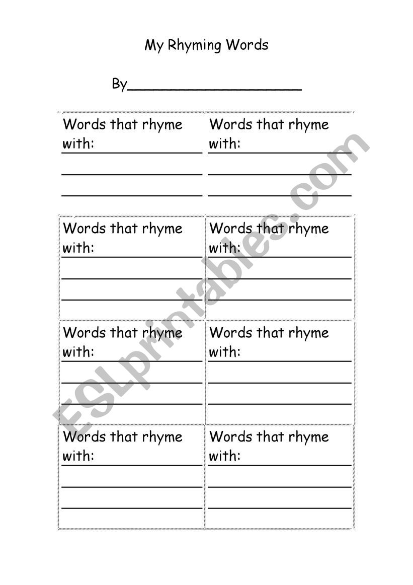 My Rhyming Words worksheet