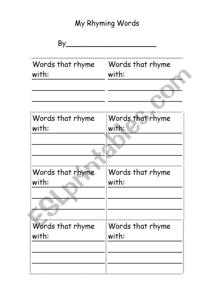 My Rhyming Words worksheet
