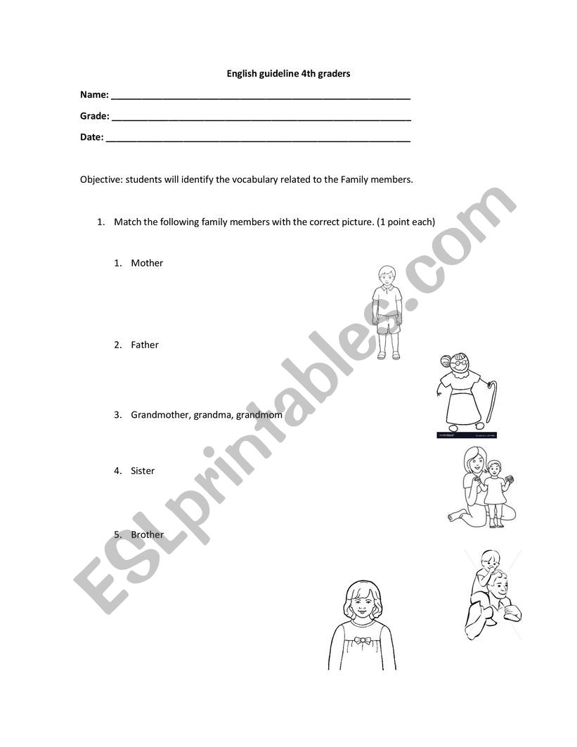 family members worksheet