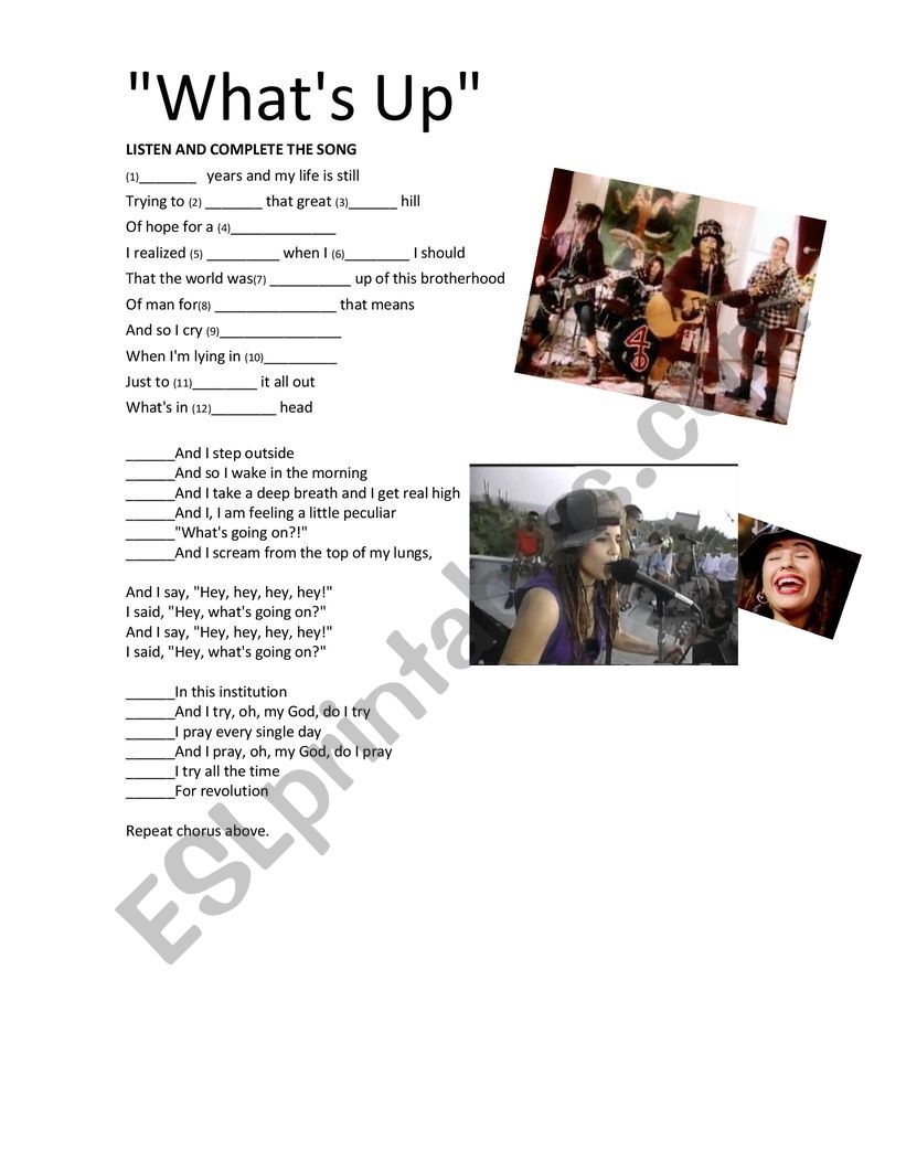 simple present -  lyrics -  whatÂ´s up - song