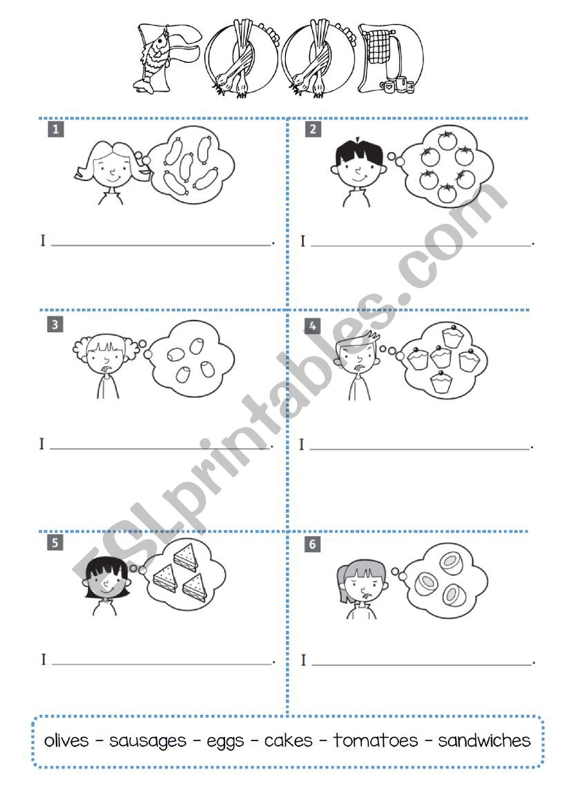 FOOD I LIKE worksheet