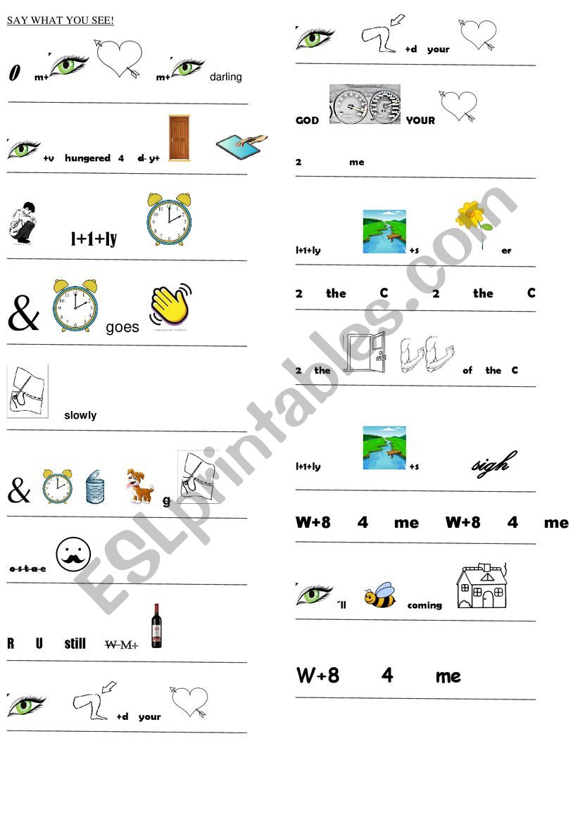 say what you see worksheet