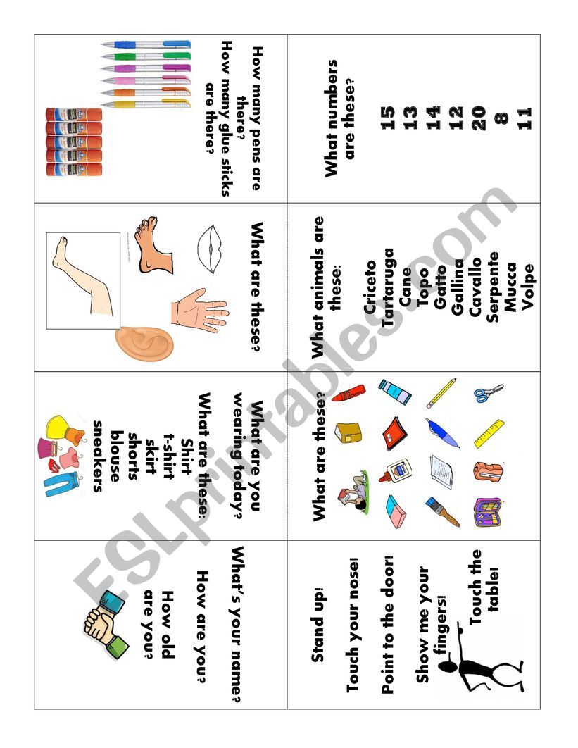 Trinity Grade 1 exam booklet worksheet