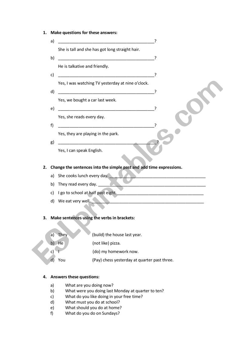 Revision 5 EP worksheet