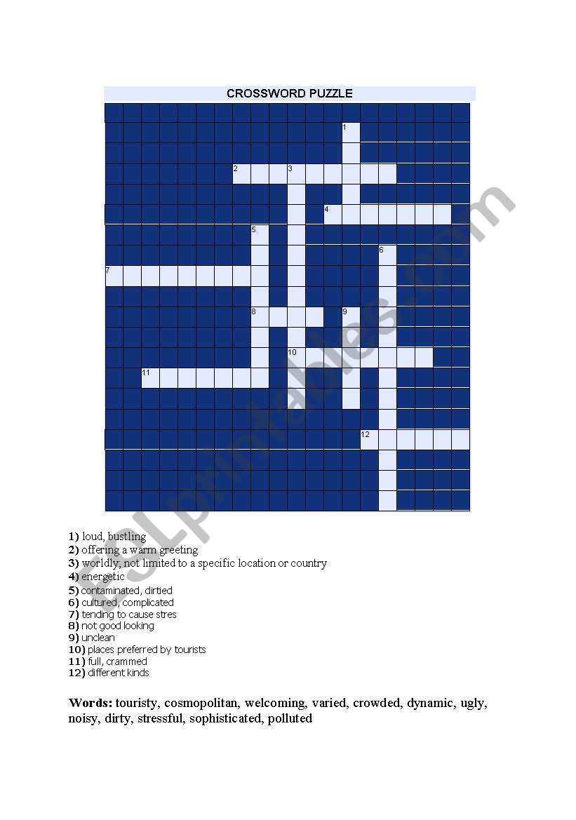 Crossword Puzzle worksheet