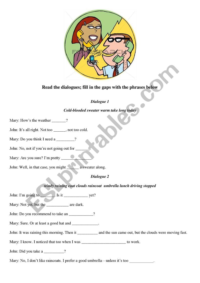 Weather Conversations worksheet