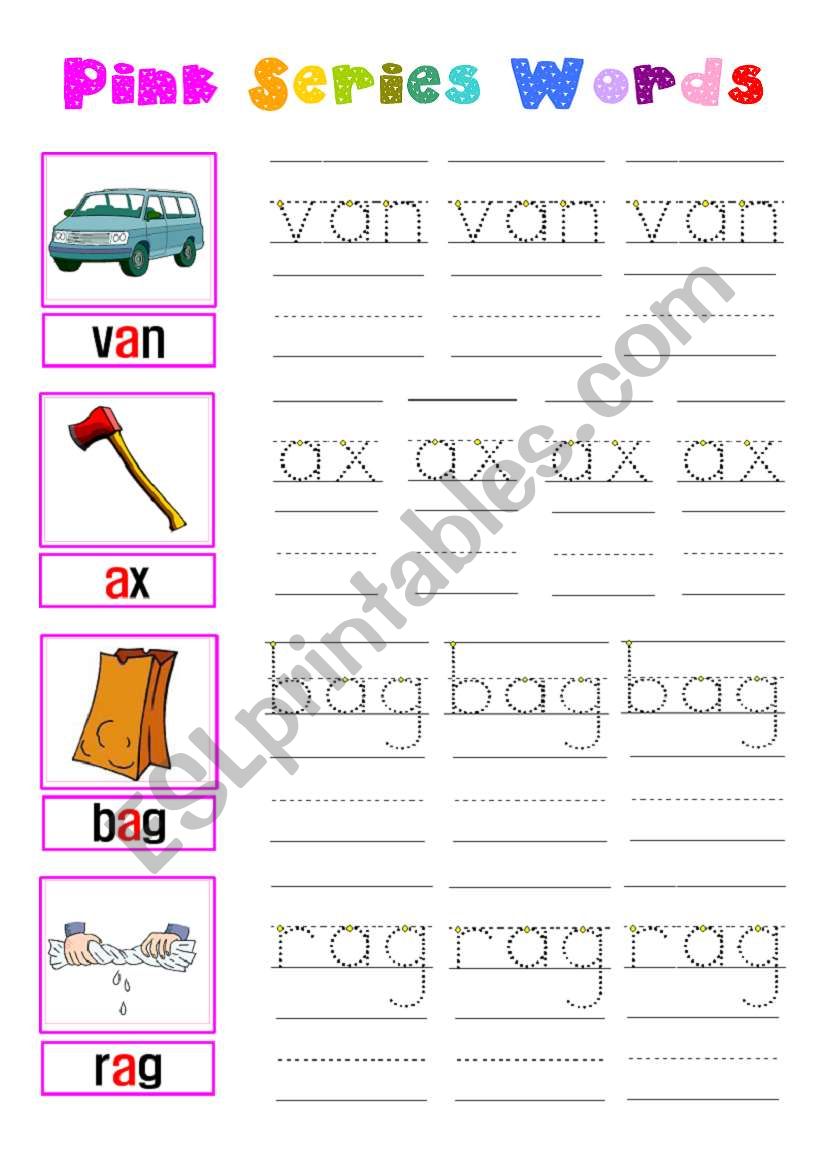 pink series words-short"a"2 - ESL worksheet by reiran