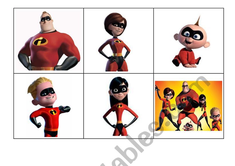 TheIncredibles_MemoryGame worksheet