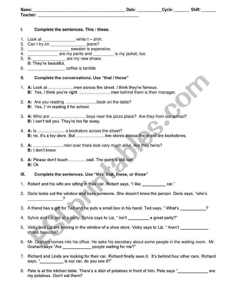 ONE - ONES  worksheet