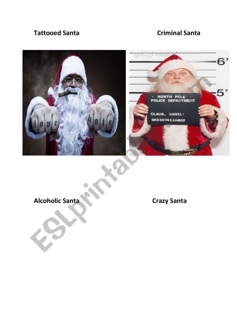 Guilty Santa Christmas Game worksheet