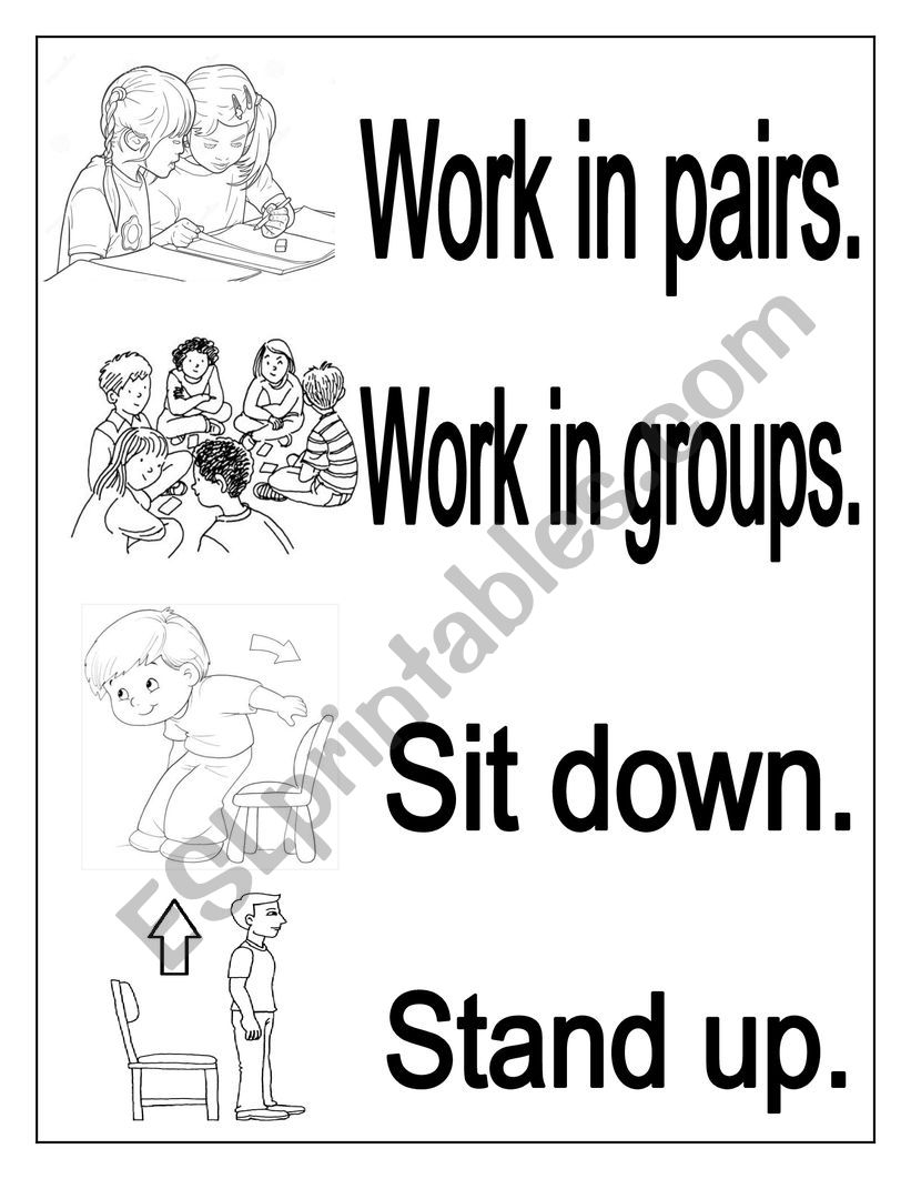 Classroom language worksheet