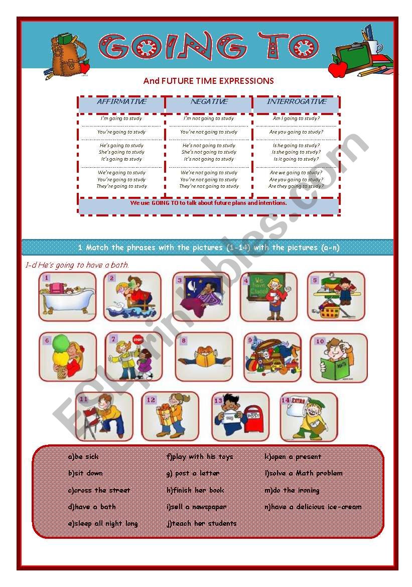 GOING TO-FUTURE TIME EXPRESSIONS