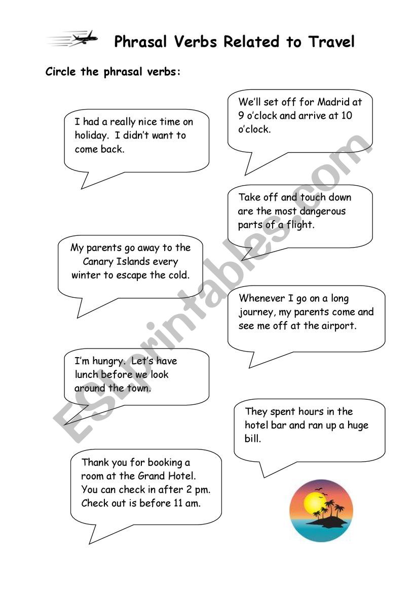 Phrasal Verbs related to Travel