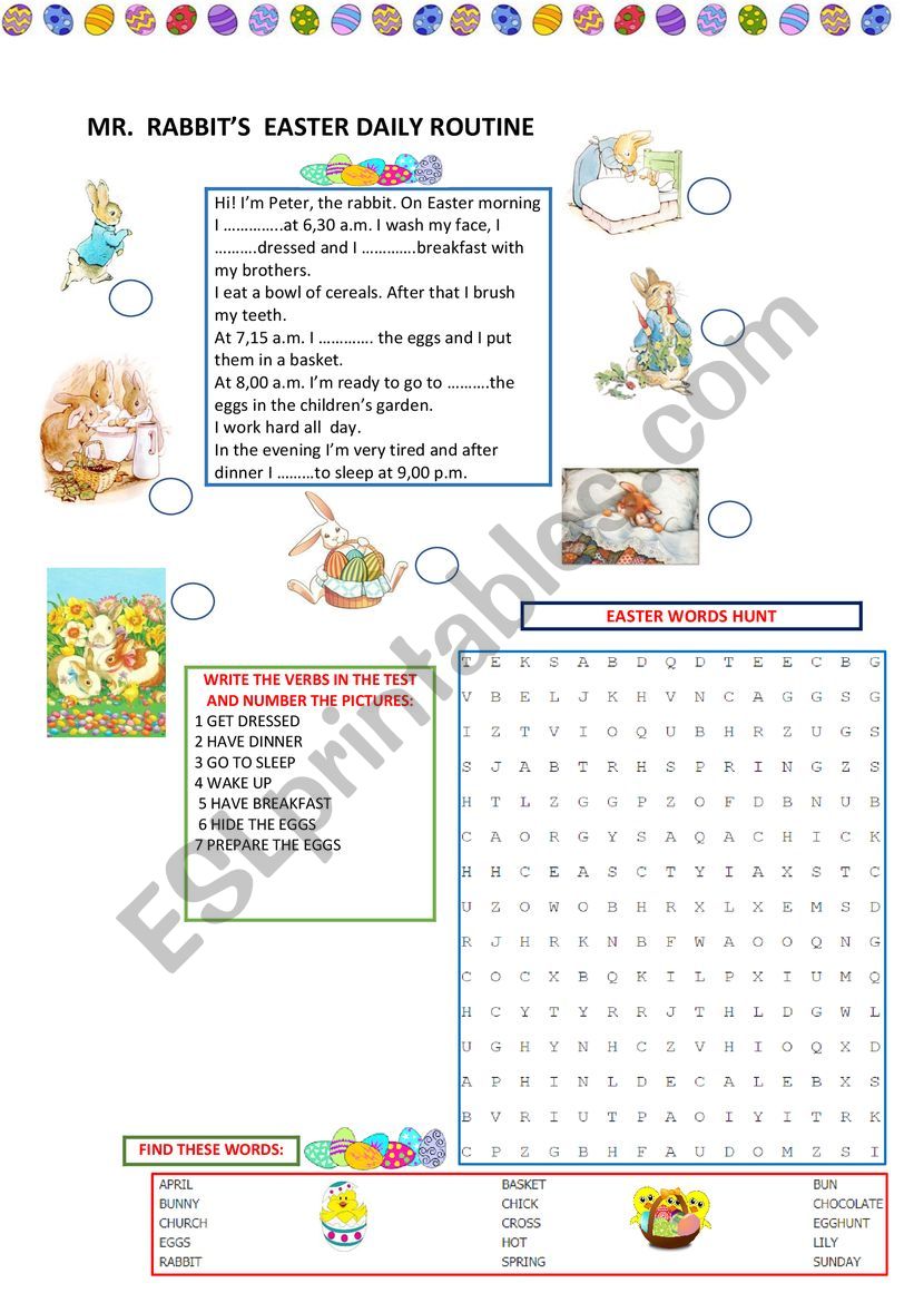 Mr. RabbitÂ´s Easter daily routine