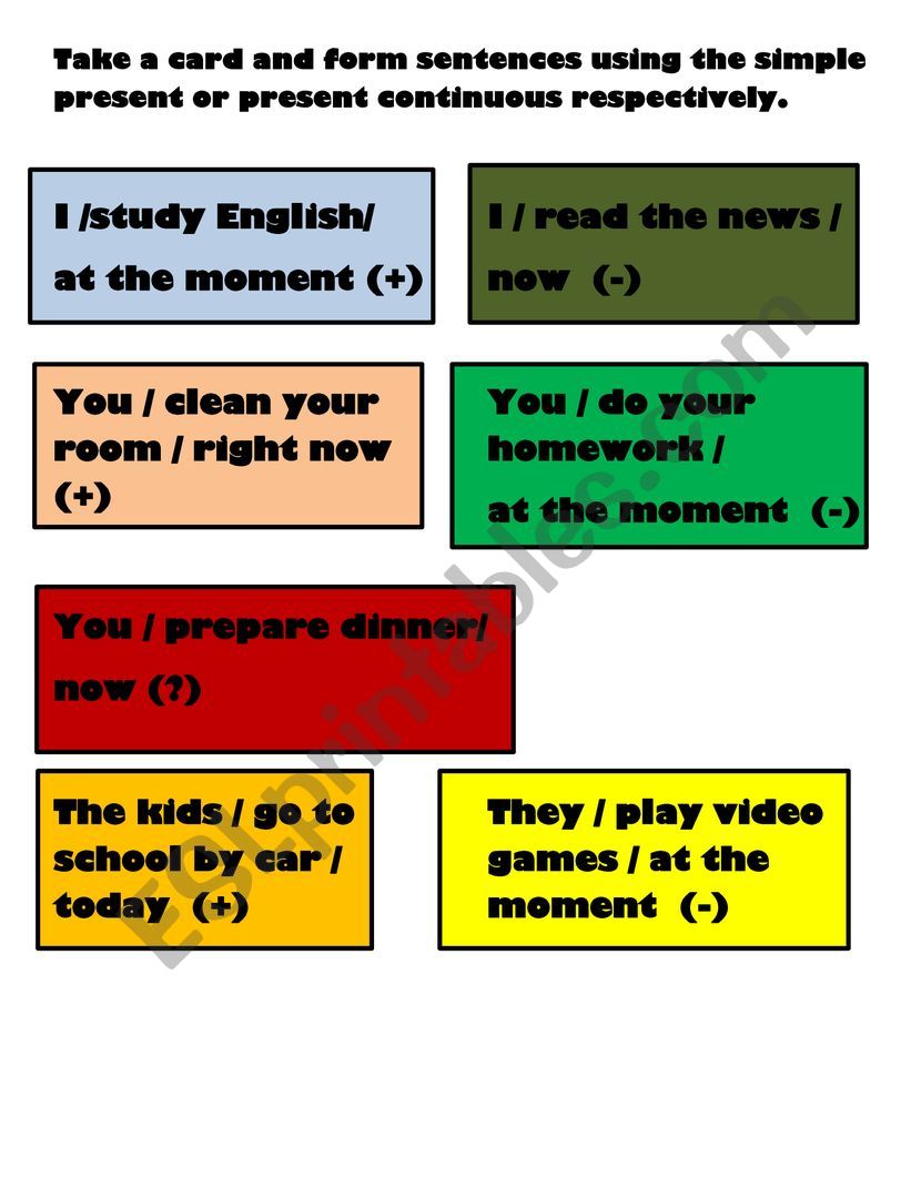 Speaking: Simple Present - Present Continuous