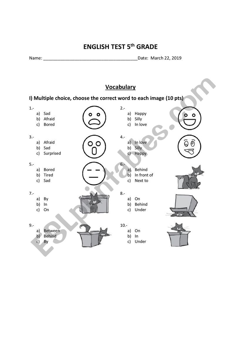 Feelings and school worksheet