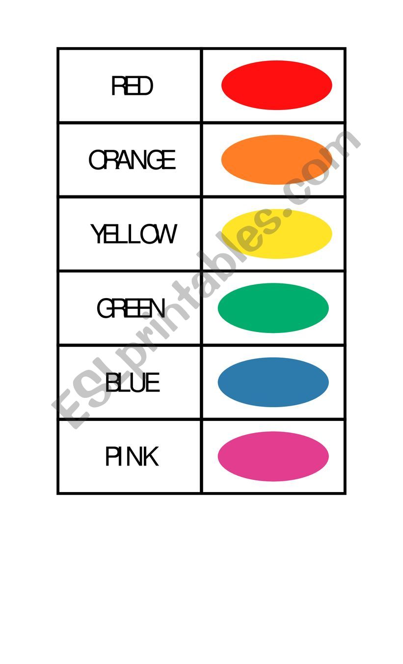 memo test Colours worksheet
