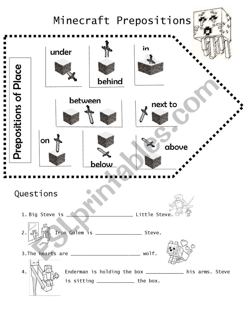 Minecraft - Prepositions of Place