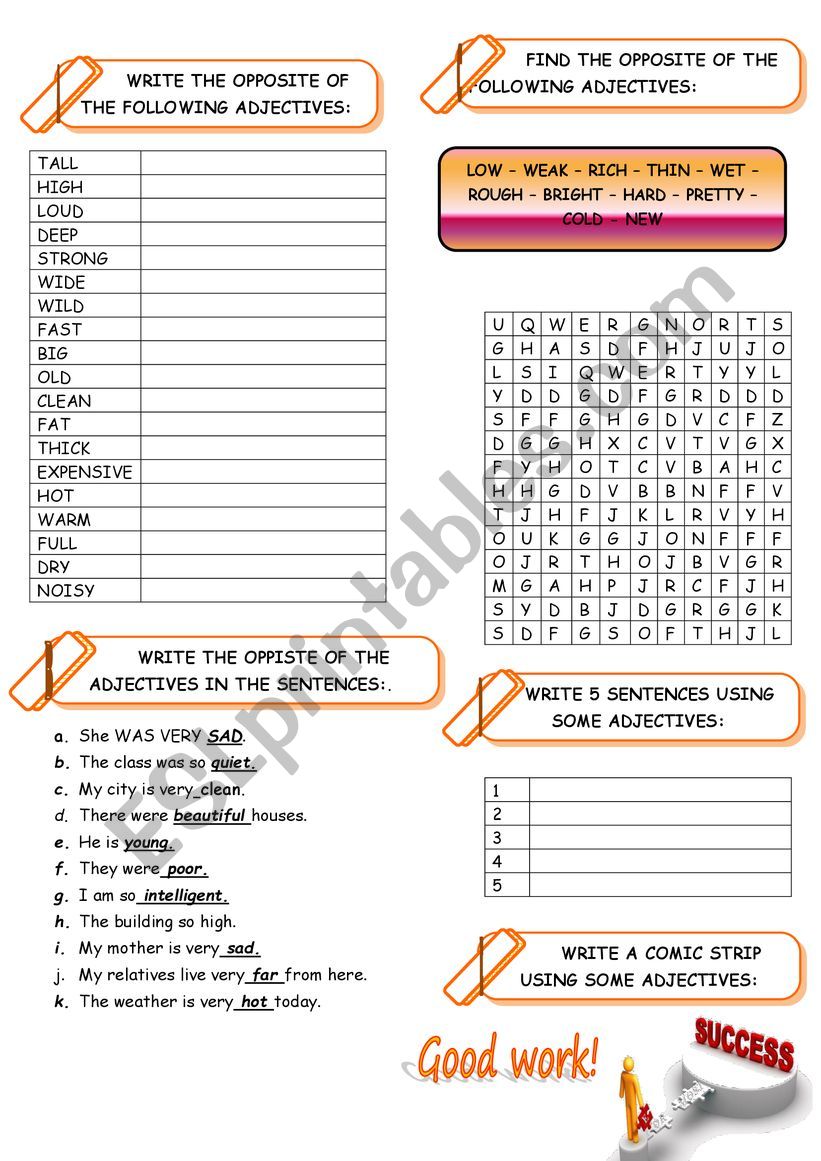 ADJECTIVES worksheet