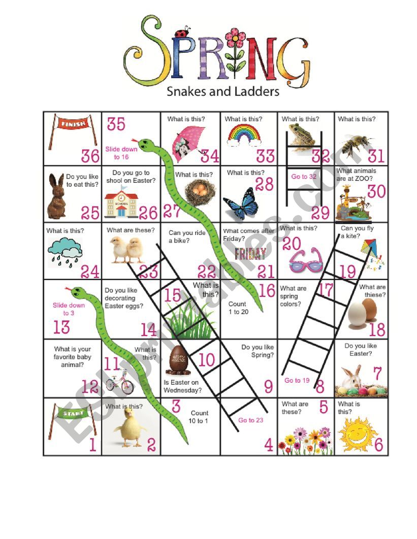 Snake And Ladder Board Game Printable