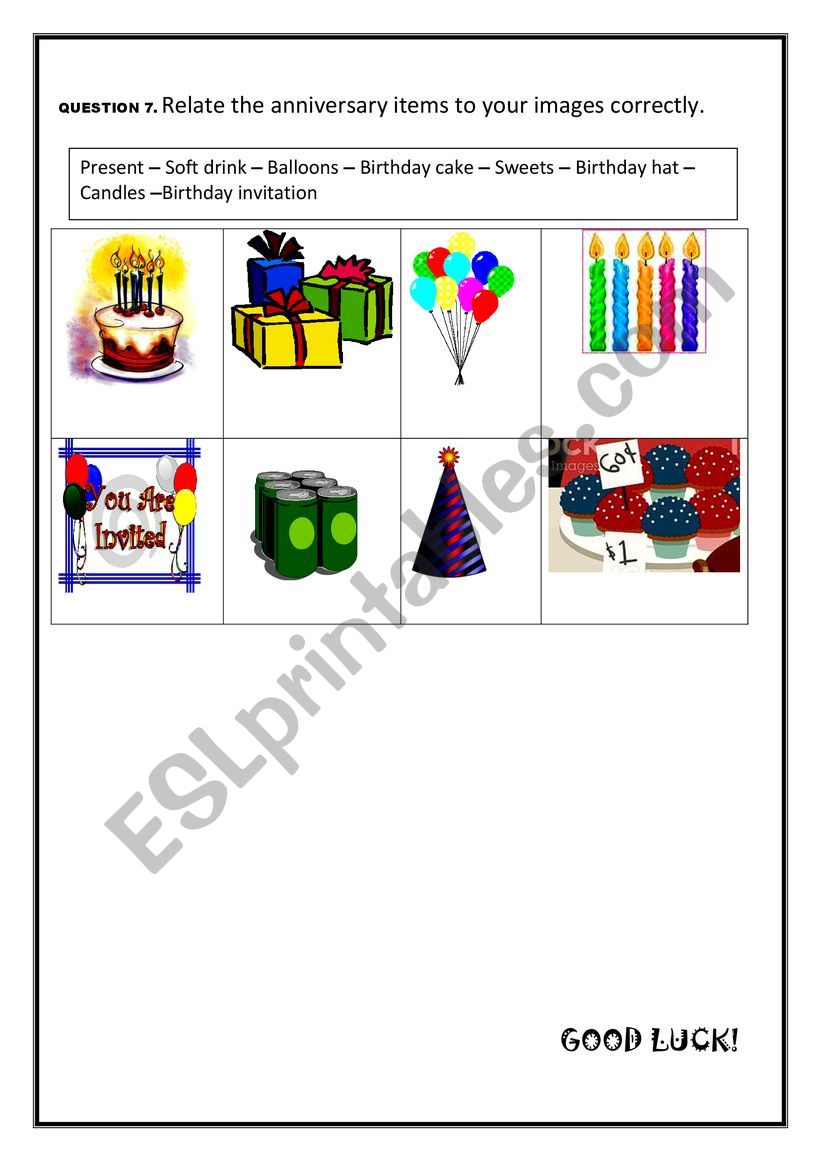exam worksheet
