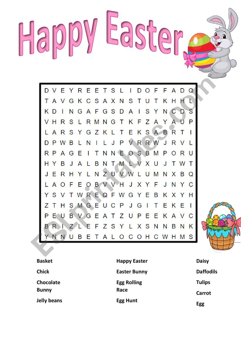 Easter Wordsearch worksheet