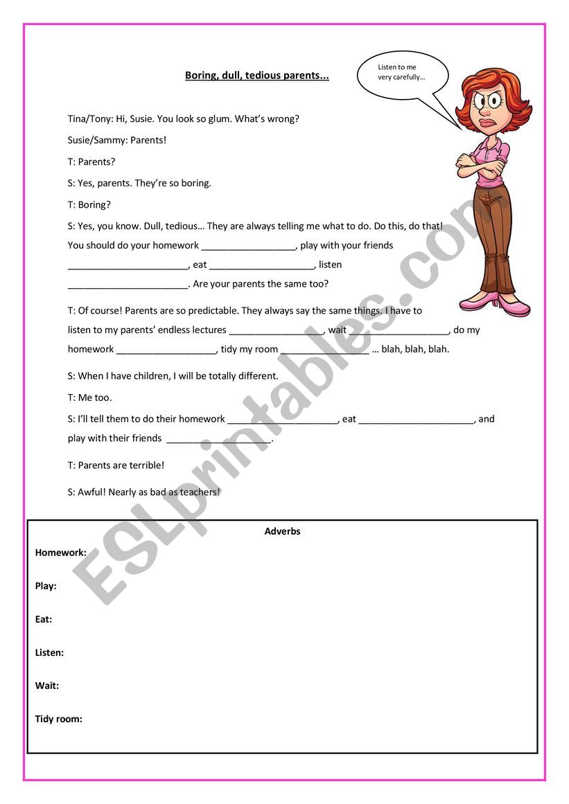 Adverbs - a sketch worksheet