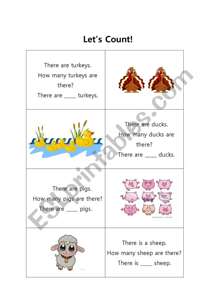 Reading And Counting Sheet worksheet