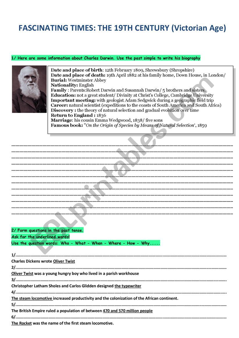 Victorian Age worksheet