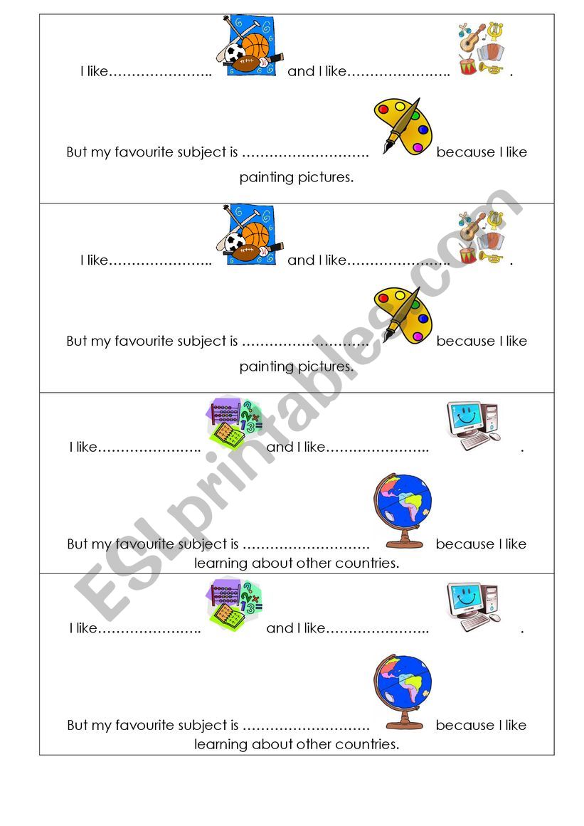 School Subjects quiz worksheet