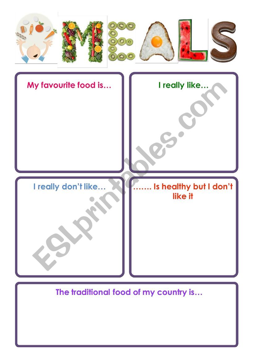 My favourite food - ESL worksheet by Ana Romero