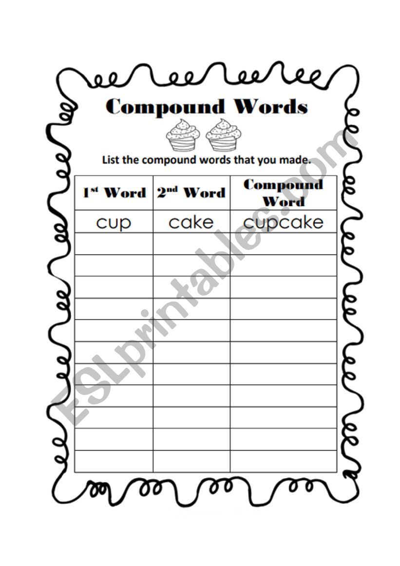 Compound words worksheet