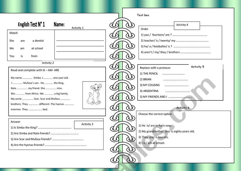 TEST 2 worksheet