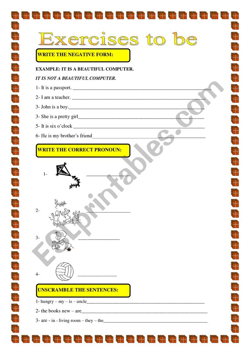 VERB TO BE worksheet