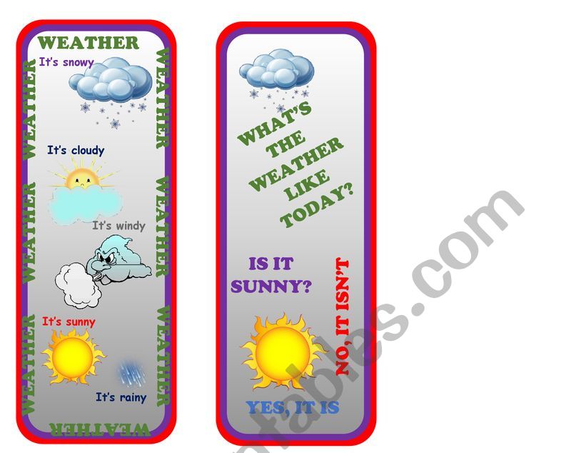 Weather Bookmark worksheet