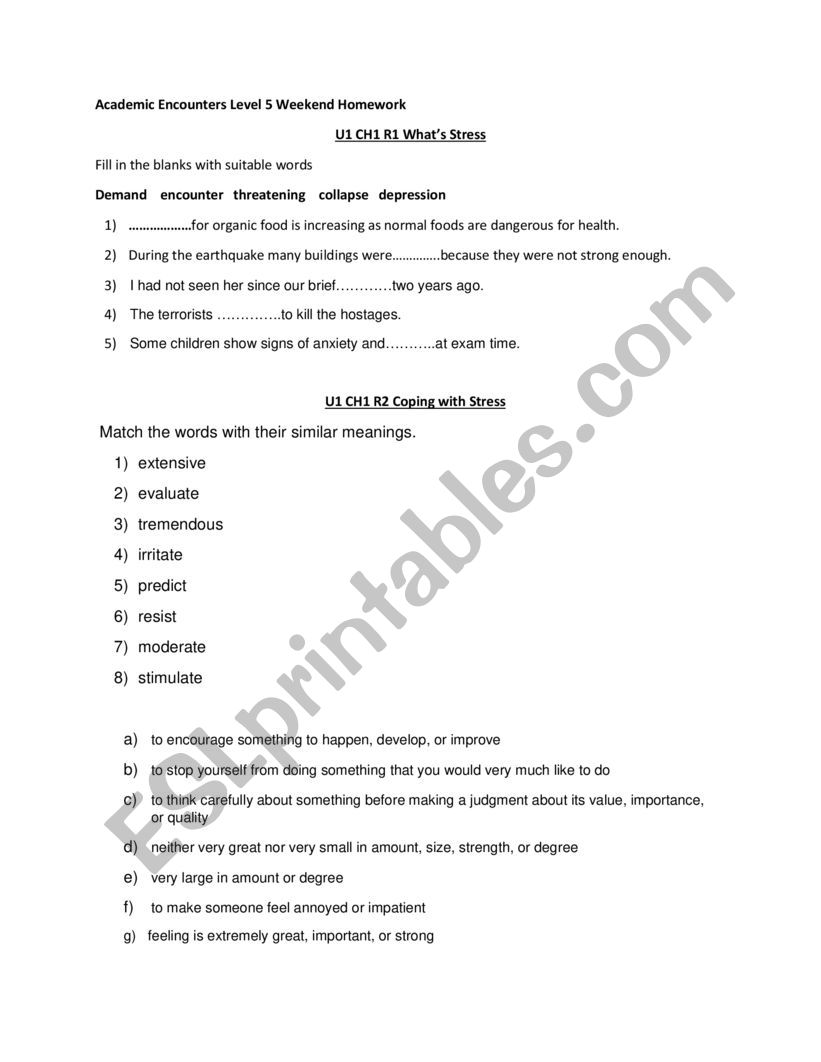 academic vocabulary studies worksheet