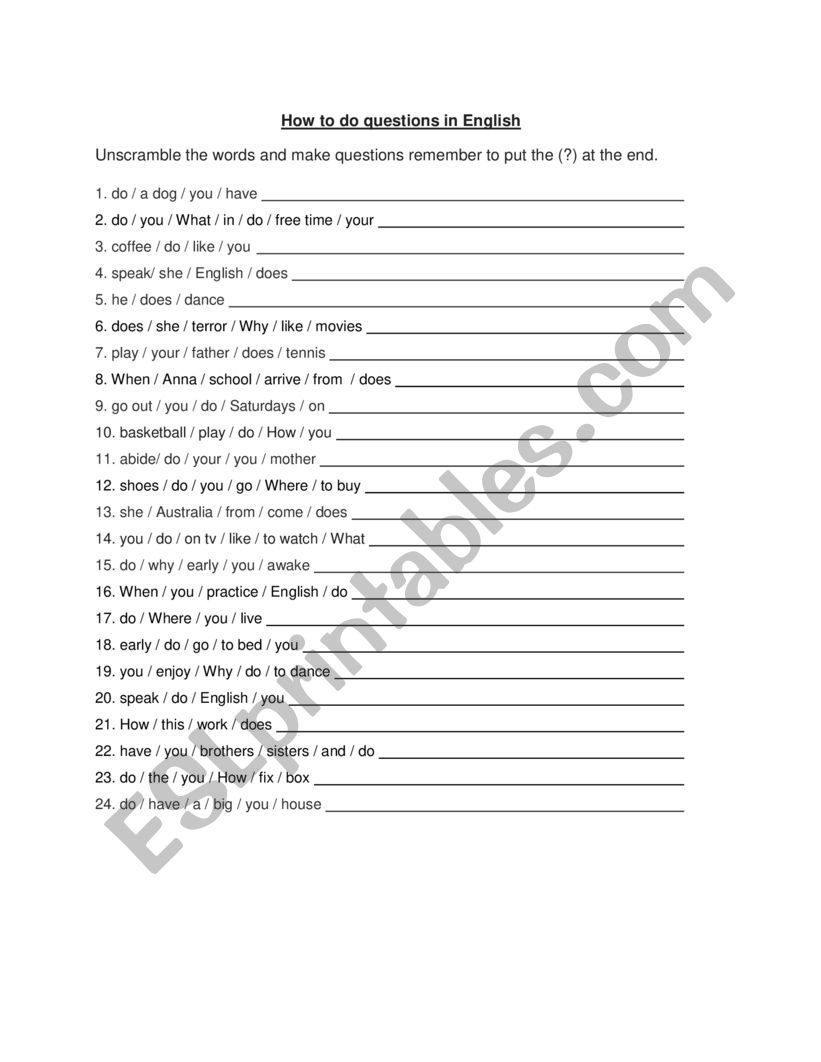 How to do questions in English