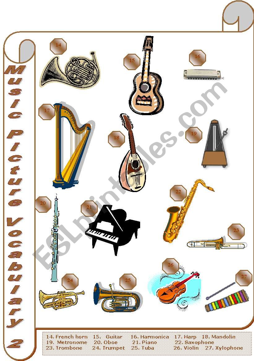 Music Picture Vocabulary (2/2)